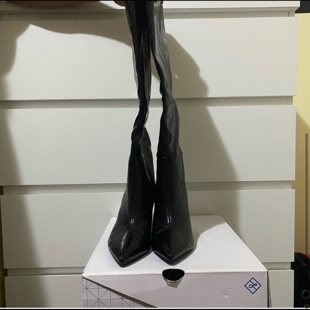 Call It Spring Knee High Croc Boots